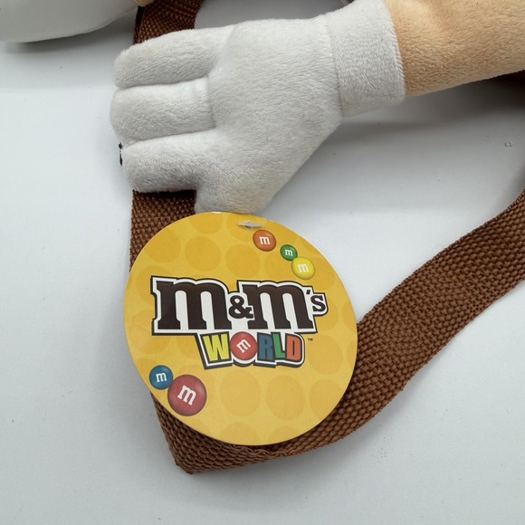 M&M's‎ World Ms. Brown Plush Backpack 18.5" Bag Glasses Heels New with Tag 2014 - Picture 10 of 14